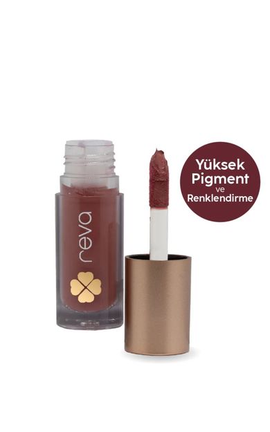 REVA Vegan &amp; Temiz İçerikli Likit Mat Ruj – Uzun Süre Kalıcı, Dudak Dostu Formül No.4