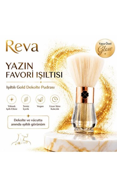 REVA Işıltılı Altın Simli Dekolte Vücut Pudrası - Gold Explosion For Decollete - Vegan &amp; Temiz Içerik Altın
