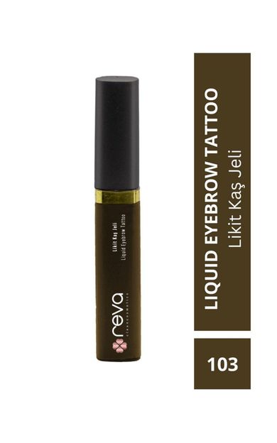 REVA Yoğun Kahve Likit Kaş Maskarası &amp; Liquid Eyebrow Tattoo 5ml No:103 - Vegan &amp; Temiz Içerikli Black Brown