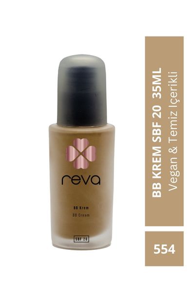 REVA Bb Krem Sbf 20 - 35ml - Vegan &amp; Temiz Içerikli No:554 Yumuşak Kahverengi