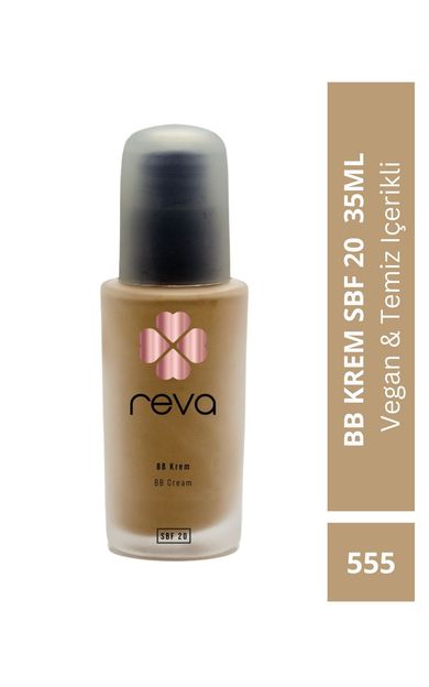 REVA Bb Krem Sbf 20 - 35ml - Vegan &amp; Temiz Içerikli No: 555 Kahverengi