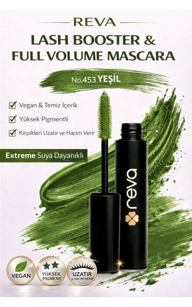 REVA Lash Booster &amp; Full Volume Color Maskara Green-Tam Hacim &amp; Uzatan Renkli Maskara Yeşil 453 Yeşil