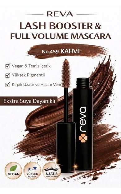 REVA Lash Booster &amp; Full Volume Color Maskara Brown-Tam Hacim &amp; Uzatan Renkli Maskara Kahverengi 459 Kahverengi