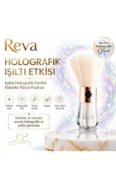 REVA Işıltılı Holografik Parıltılı Dekolte Vücut Pudrası - Holographic Explosion For Decolette Vegan Holografik
