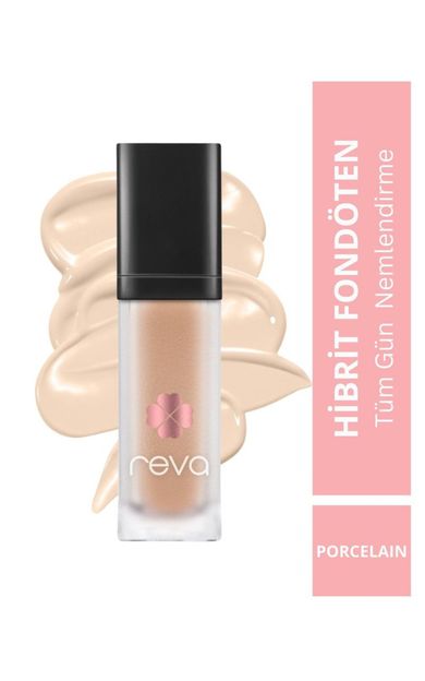REVA Hibrit Fondöten &amp; Hybrid Foundation Porcelain Spf 20 - No: 502 - Vegan &amp; Temiz Içerik Porselen