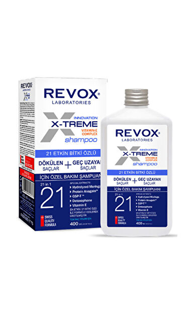 Revox X-Treme Dökülen Saçlar İçin 21 Etkin Bitki Özlü Şampuan 400 ml