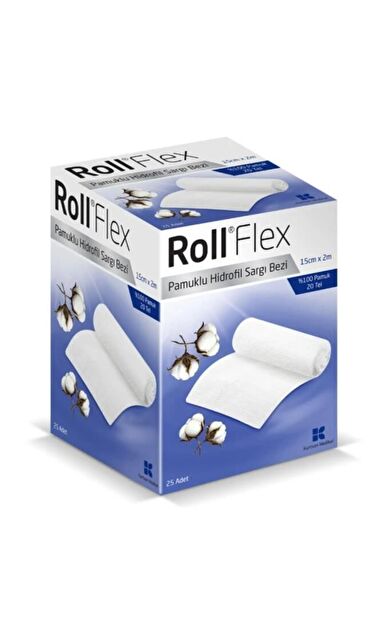 Roll Flex Hidrofil Sargı Bezi 15cm X 2m 20 Tel 25 Adet - SKT:12/2028