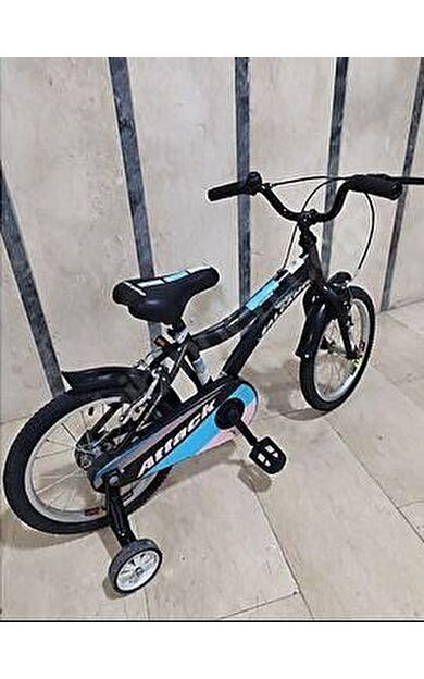 Attack 16 Jant V-Fren Çocuk Bisikleti 110-140 cm Boy Siyah Mavi Denge Tekerli Bisiklet