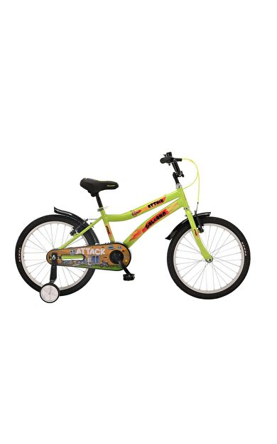 Salcano Attack 20 Jant V-Fren Çocuk Bisikleti 120 140 cm Boy Fıstık Yeşili Kırmızı Denge Tekerli