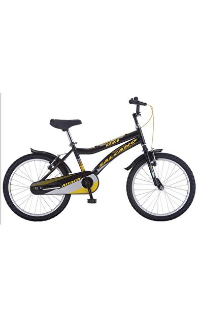 Attack 20 Jant V-Fren Çocuk Bisikleti 120 140 cm Boy Siyah Sarı Gri Denge Tekeri Hediyeli