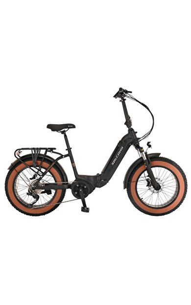 Salcano GUEPARDO 20" Jant Fat Bike 9 Vites Hidrolik Fren Elektrikli Katlanır Bisiklet Mat Siyah