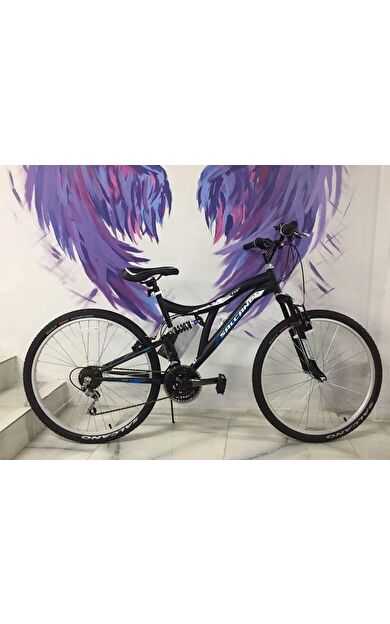 Salcano Hector 24" Jant 21 Vites Çift Amortisörlü Çocuk Dağ Bisikleti Siyah Mavi Çamurluk Hediyeli