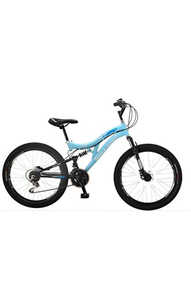 Salcano Hector 26" Jant (Papuç)V-fren 21 Vites Çift Amortisörlü Dağ Bisikleti Açık Mavi Gri Mavi