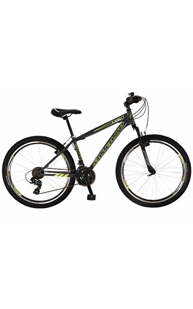 Salcano Lion 26 Jant V-fren Dağ Bisikleti 21 Vites 15 Kadro Ön Amortisörlü Bisiklet Koyu Gri Sarı