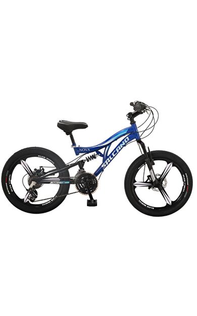 Salcano Nova 20 Jant Disk Fren Çocuk Bisikleti Monoblok Jant 18 vites (120 145 cm)Lacivert Turuncu