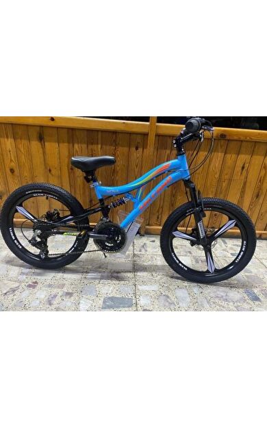 Salcano Nova 20 Jant Disk Fren Çocuk Bisikleti Monoblok Jant 18 vites (120 145 cm)Açık Mavi Turuncu