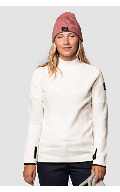 Fanes Eng. Logo Am Kadın Kazak Sweatshirt Beyaz