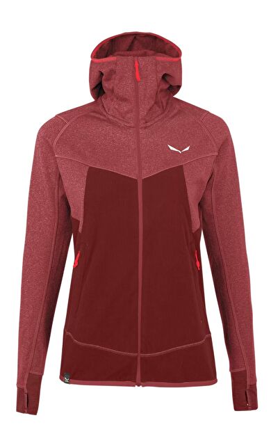Salewa Puez Hybrid PL Kadın Kapüşonlu Sweatshirt Bordo Melanj