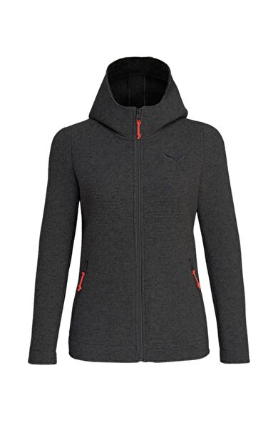 Salewa Sarner 2L Kadın Tam Fermuarlı Kapüşonlu Sweatshirt Siyah