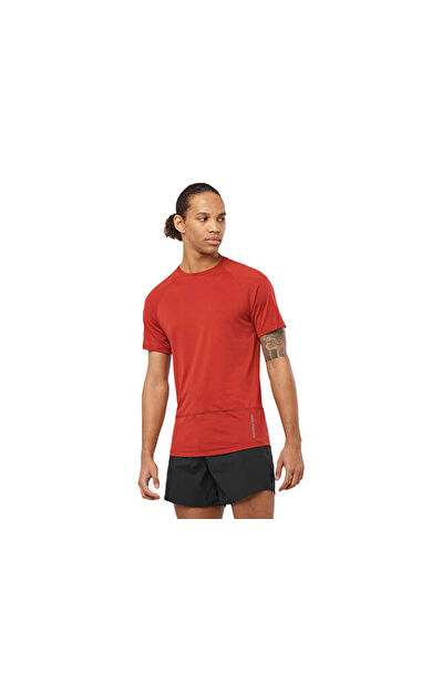 Salomon CROSS RUN Erkek Koşu Tişörtü LC2138800 Kırmızı
