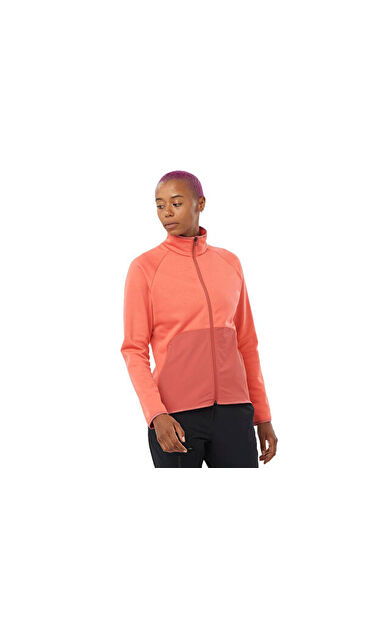 Salomon ESSENTIAL WARM Kadın Outdoor Polar Ceket LC2191700 Turuncu