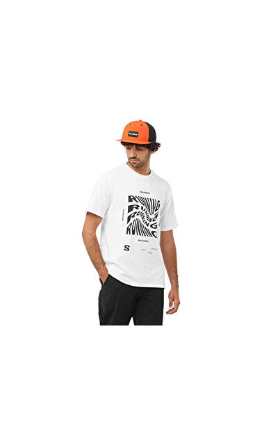 Salomon RUNNING GRAPHIC SS TEE Erkek Günlük Tişört LC2218900 Beyaz