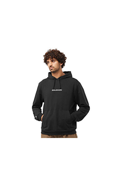 Salomon LOGO PULL OVER Erkek Günlük Sweatshirt LC2219800 Siyah