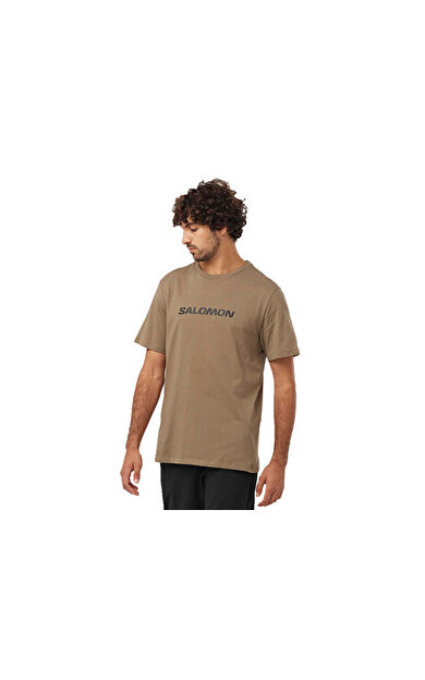 Salomon LOGO PERFORMANCE Erkek Günlük Tişört LC2245800 Kahverengi
