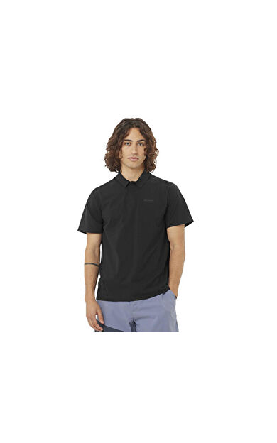 Salomon TRACKLINE POLO Erkek Günlük Tişört LC2439400 Siyah