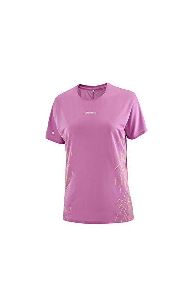 Salomon SENSE AERO GFX Kadın Koşu Tişörtü LC2759600 Pembe