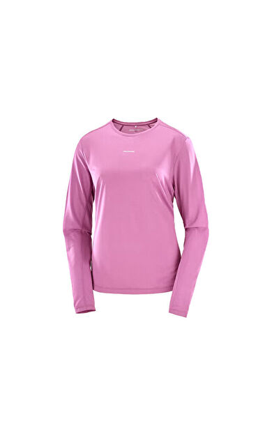 Salomon SHAKEout CORE LS TEE Kadın Koşu Uzun Kollu Tişört LC2775100 Pembe
