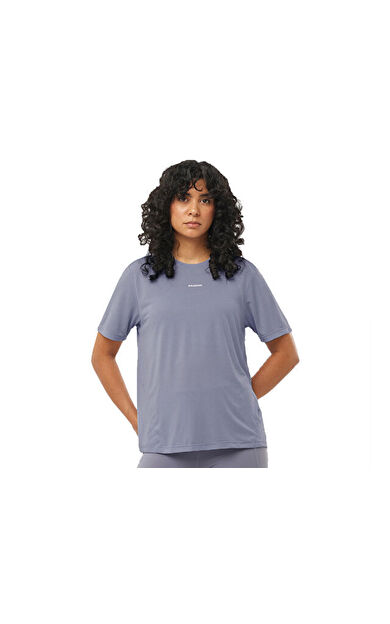 Salomon SHAKEout CORE SS TEE W Kadın Koşu Tişörtü LC2776100 Mavi