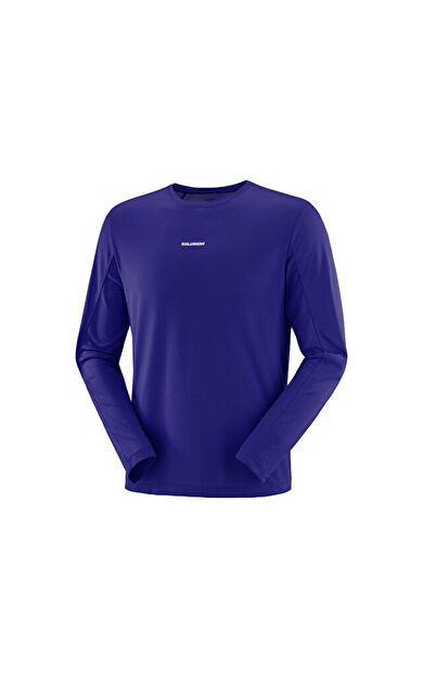 Salomon SHAKEout CORE LS TEE Erkek Koşu Uzun Kollu Tişört LC2948000 Mavi