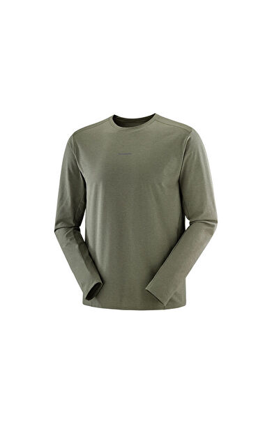 Salomon TRACKLINE LS TEE Erkek Koşu Tişörtü LC2954600 Yeşil