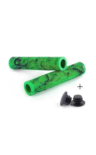 17 CM Mtb Bmx Freeride Elcik Silikon Bisiklet Elcik Kaymaz Yapı Dirt Jump Elciği Yeşil Siyah