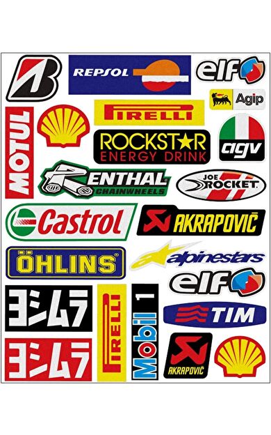 Araba, Motosiklet, Bisiklet, Kask Sponsor Sticker Seti, Çıkartma Etiketi B1 Model