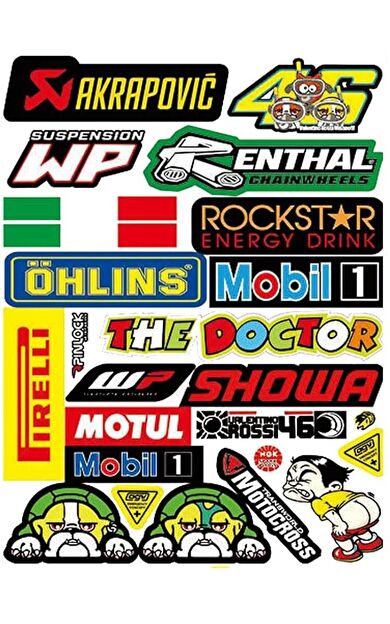 Araba, Motosiklet, Bisiklet, Kask Sponsor Sticker Seti, Çıkartma Etiketi A8037 Model