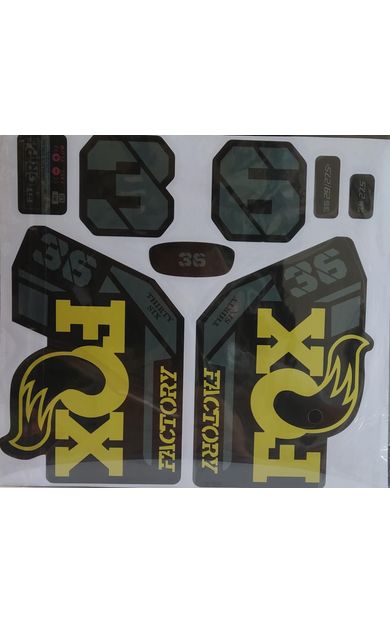 Fox 36 Bisiklet Maşa Etiketi, Kask Sticker Seti, Çıkartma Etiketi Sarı