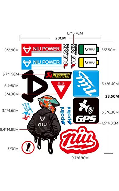 Araba, Motosiklet, Bisiklet, Kask Sponsor Sticker Seti, Çıkartma Etiketi A8050 Model