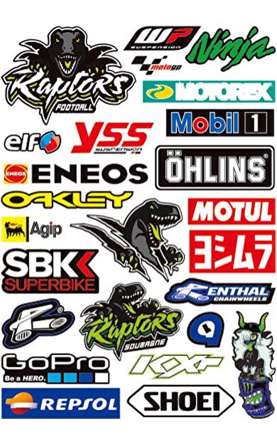 Araba, Motosiklet, Bisiklet, Kask Sponsor Sticker Seti, Çıkartma Etiketi A8041 Model