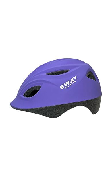 Sway N20 3-9 Yaş Çocuk Bisiklet Kaskı Paten Kaykay Kaskı Çocuk Koruyucu Kask Lila Renk