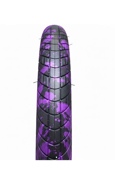 Asistan Drox DJ 27M Bisiklet Dış Lastik 27,5x2.40 Siyah-Mor Freeride Dirtjump Bisiklet Dış Lastiği