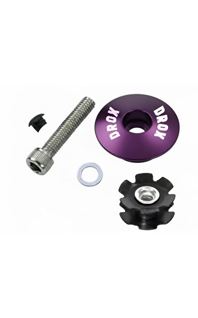 Asistan Drox HC 100 Top Cap Furç Kapak Seti Alüminyum Gidon Boğazı Üst Kapak Seti 1-1/8 Mor Renk