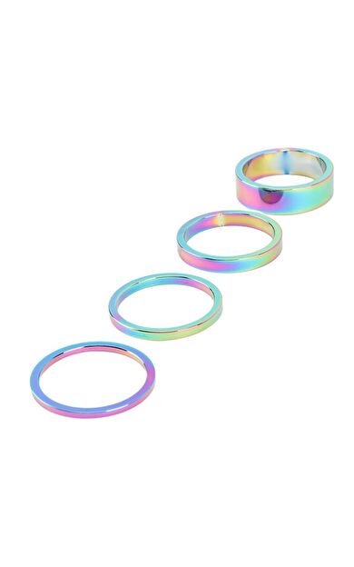 Bisiklet Furş Spacer 5'li Paket Rainbow Furş Takımı Yüzüğü Gidon Spacer Oil Slick 4x10mm 1x5mm Set