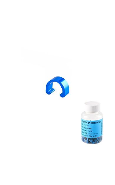 Bisiklet Kablo/Hortum Klipsi - TOOPRE, C-Klips, Alüminyum, Mavi, 10'lu Bisiklet Kablo Kelepçesi