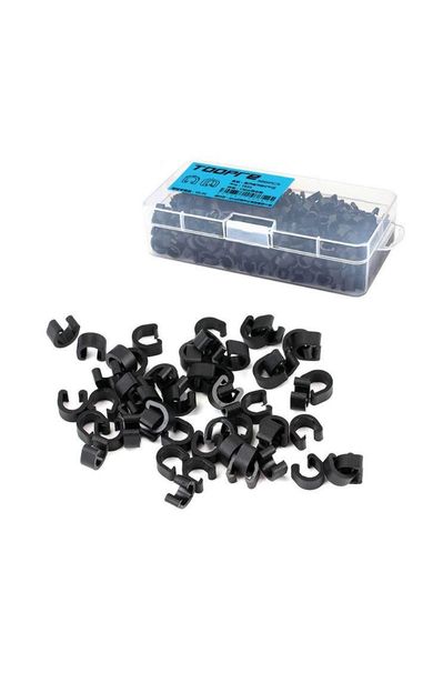 Bisiklet Kablo/Hortum Klipsi - TOOPRE, C-Klips, Plastik, 500'lü Bisiklet Kablo Kelepçesi