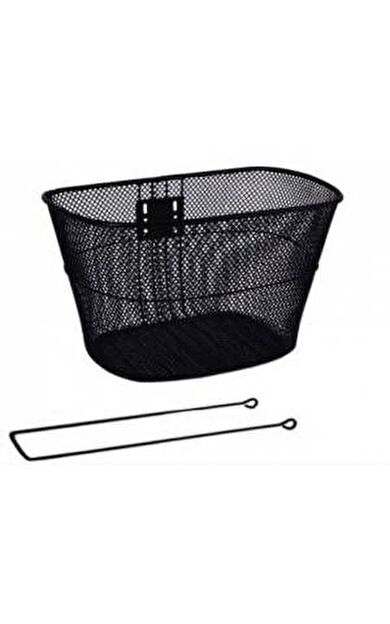 Bisiklet Klasik Ön Sepet Siyah Renk Bisiklet Kalın Tel Ön Sepet Alttan Destekli