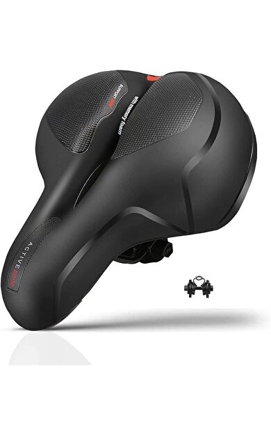 Bisiklet Koltuk Sele Airzone Hava Kanallı Reflektörlü Elastomer Yaylı Soft Doku Selesi Geniş Sele