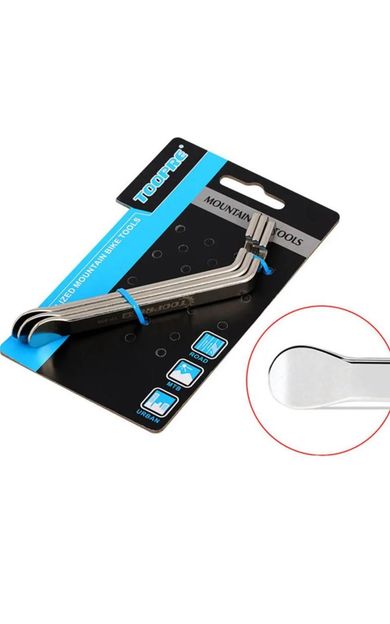Bisiklet Lastik Sökme Takma Levyesi Metal 3'lü Set Yuvarlak Köşeli Uzun Tip Gri Renk
