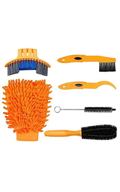 Xbyc 2053 Bisiklet Motosiklet Zincir Temizleme Fırçası A Kalite Set 6 Parça Fırça Temizlik Seti